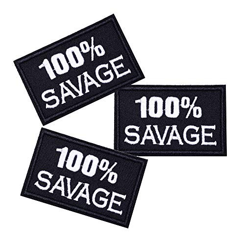 U-Sky Iron on Patches Pack 3pcs Iron-on Letter Patches for Clothing Backpacks Bookbags Jeans Jackets 100% Savage U-Sky Iron on Patches Pack 3pcs Iron-on Letter Patches for Clothing Backpacks Bookbags Jeans Jackets 100% Savage
