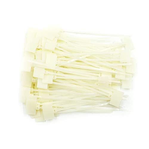 GooTon 2.5x100mm WHITE Wire Zip Ties Cable Mark Tags Nylon Power Marking Label 200Pcs
