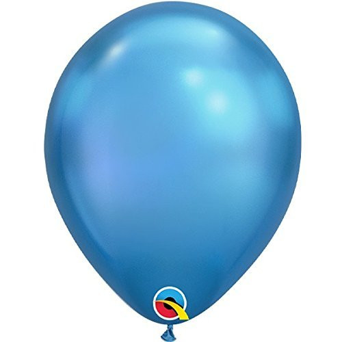 Qualatex 58270 Chrome 11 Inch Latex Balloons  Blue  10 Pack