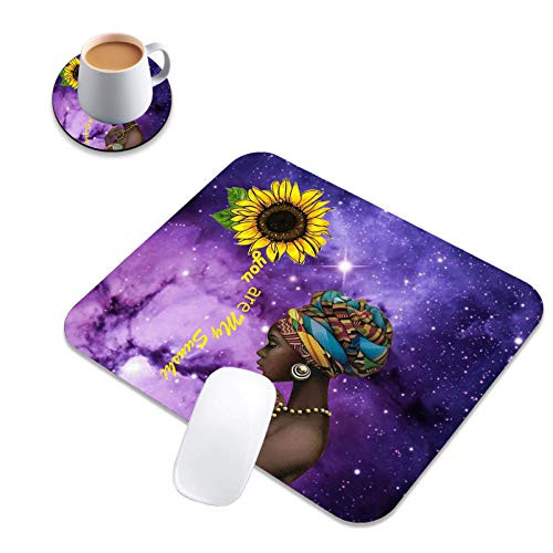 Rectangular Mouse Pad and Round Coaster  Girl You are My Sunshine Mouse Pad  Non-Slip Rubber Rectangular Gaming Mouse Pad  Customized Mouse Mat for Working and Gaming