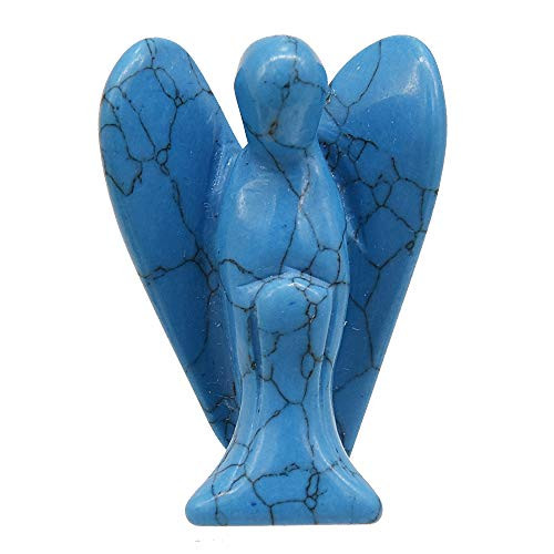 June and Ann Blue Howlite Turquoise Pocket Guardian Angel 1.5 inch Healing Crystal Gemstone Carved Pocket Guardian Angel Figurines for Meditation Chakra Balancing Collection June and Ann Blue Howlite Turquoise Pocket Guardian Angel 1.5 inch Healing Crystal Gemstone Carved Pocket Guardian Angel Figurines for Meditation Chakra Balancing Collection