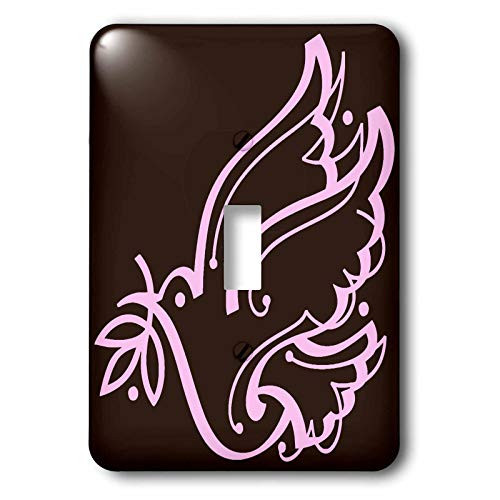 3dRose LLC lsp_20591_1 Sweet Dove of Peace Brown and Pink - Single Toggle Switch