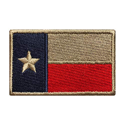 Morton Home-Tactical American US Texas Lonely Star Flag Patch Decorative Embroidered Appliques 2" High by 3.2" Wide  red