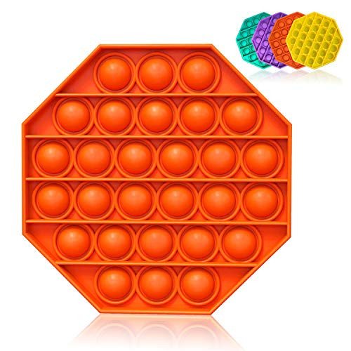 Wonido Push Pop Bubble Fidget Sensory Toy  Stress Reliever Autism Fidget Toy Push Pop Bubble  Fidget Push Pop Bubble - Silicone Squeeze Sensory Fidget Toys for All Ages Octagon