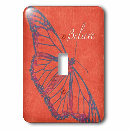 3dRose lsp_54425_1"Orange Believe Butterfly-Inspirational Art-Nature-Single Toggle Switch 3dRose lsp_54425_1"Orange Believe Butterfly-Inspirational Art-Nature-Single Toggle Switch