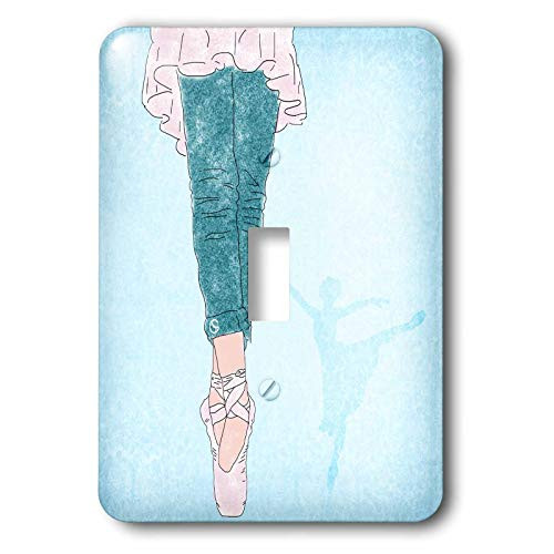 3dRose lsp_25901_1 Ballet Dancer in Pink and Turquiose Toggle Switch