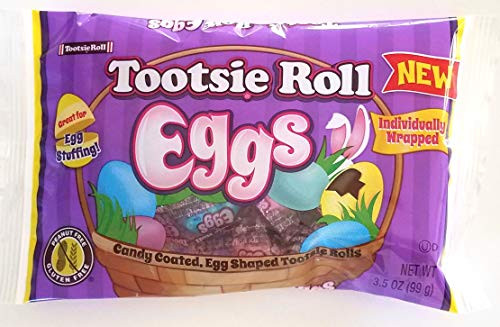 Tootsie Roll  1 Bag  Eggs - Candy Coated Individually Wrapped Easter Egg Shaped Tootsie Rolls - Net Wt. 3.5 oz   99 g