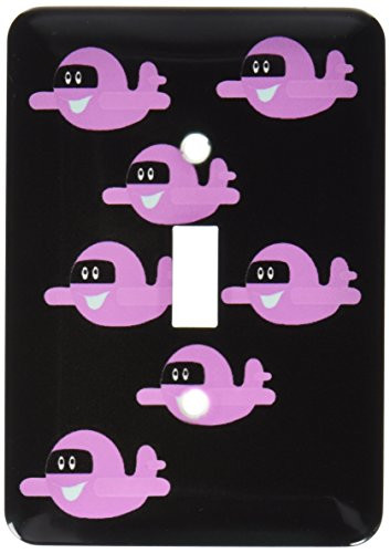 3dRose LLC lsp_100846_1 Cartoon Hot Pink Airplanes Single Toggle Switch