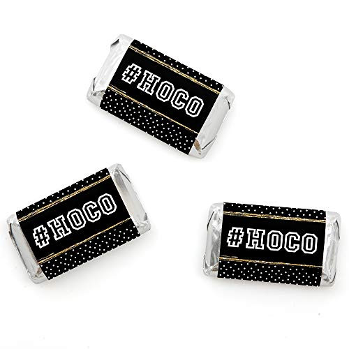 Big Dot of Happiness HOCO Dance - Mini Candy Bar Wrappers Homecoming Favors - 20 Count