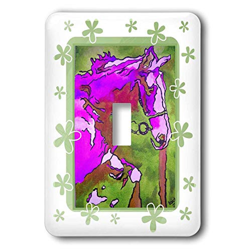3dRose lsp_24941_1 Animal Horse Pink Toggle Switch  Multi-Color