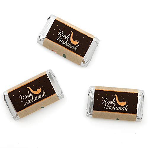 Big Dot of Happiness Rosh Hashanah - Mini Candy Bar Wrappers Jewish New Year Favors - 20 Count