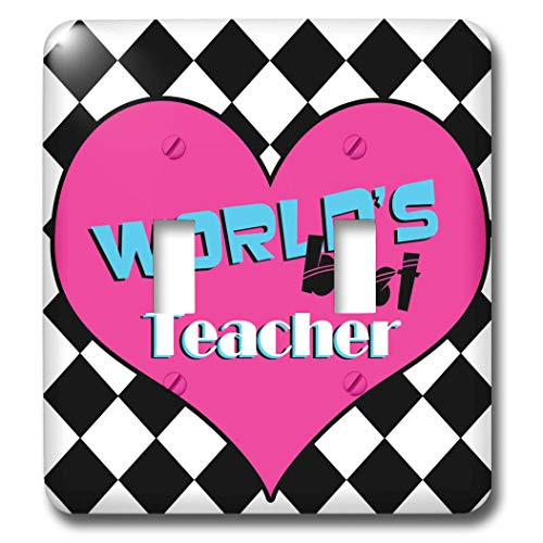3dRose lsp_31244_2 Worlds Best Teacher Pink Toggle Switch  Multi-Color