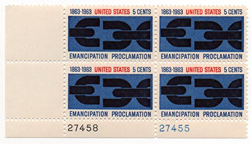 EMANCIPATION PROCLAMATION ~ BROKEN CHAINS ~ BLACK HISTORY ~ BLACK HERITAGE 1233 Plate Block of 4 x 5¢ US Postage Stamps EMANCIPATION PROCLAMATION ~ BROKEN CHAINS ~ BLACK HISTORY ~ BLACK HERITAGE 1233 Plate Block of 4 x 5¢ US Postage Stamps