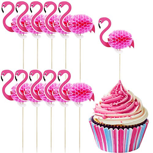 TecUnite 40 Pieces Flamingo Cupcake Toppers Cocktail Picks Flamingo Cake Decoration for Luau Hawaii Birthday Wedding Beach Party (Flamingo) TecUnite 40 Pieces Flamingo Cupcake Toppers Cocktail Picks Flamingo Cake Decoration for Luau Hawaii Birthday Wedding Beach Party (Flamingo)