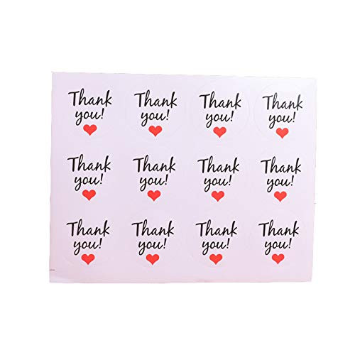 Mr-Label 300 Pcs of Circle Sealing Sticker  Thank You Sticker Thank You Adhesive Label for Card EnvelopeGift Product  White