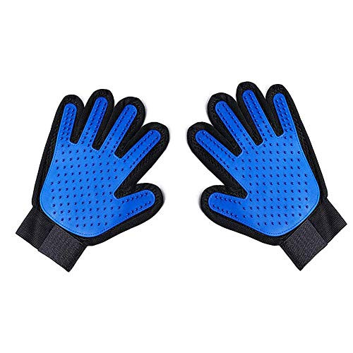 Sunfar 1 Pair Pet Grooming Glove - Gentle Deshedding Brush Glove - Efficient Pet Hair Remover Mitt - Enhanced Five Finger Design - Perfect for Dog  and  Cat with Long  and  Short Fur