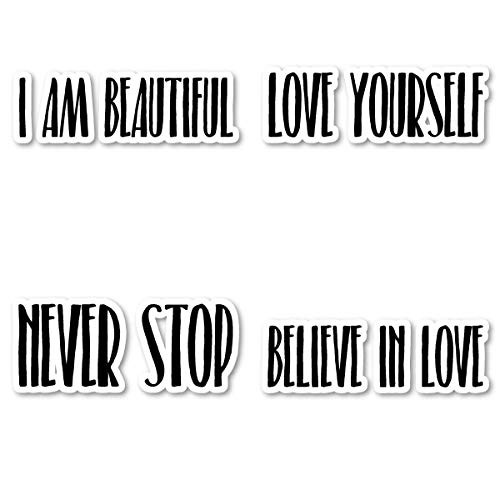 Believe in Love Motivation Sticker Pack Motivation Stickers - 4 Pack - Laptop Stickers - for Laptop  Phone  Tablet Vinyl Decal Sticker  4 Pack  S210822