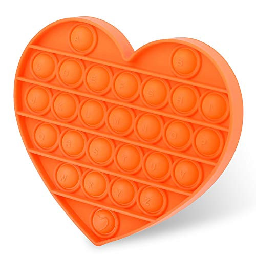 LAMIGA Push Pop Pop Bubble Sensory Fidget Toy  Autism Special Needs Silicone Squeeze Sensory Toy for Kids  Adult Stress Reliever Anxiety Relief Orange