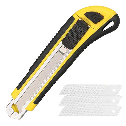 Utility Knife  18mm Wider Razor Sharp Blade  Heavy Duty Box Cutter with Holster  Quick Change Blades