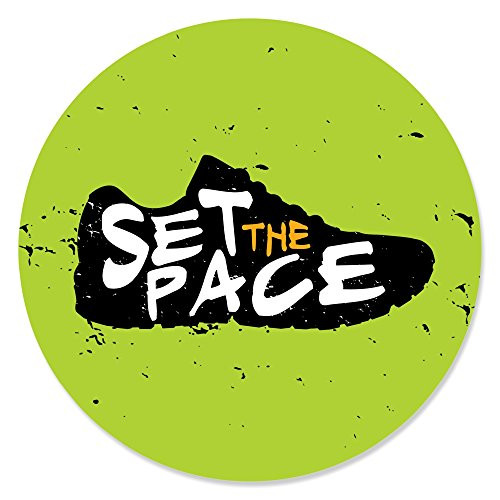 Set The Pace - Running - Track, Cross Country or Marathon Party Circle Sticker Labels - 24 Count