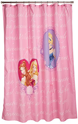 Disney Princess Timeless Elegance 72" x 72" Pink Fabric Shower Curtain