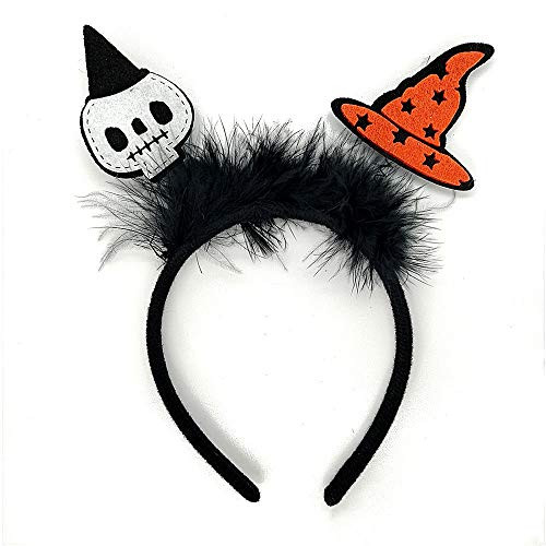 QUERLY Halloween Hair Hoop?Cosplay Devil Headband Masquerade and Costumes Halloween Party Performance Headdress Props  Witch hat  Skeleton 1PCS  Orange