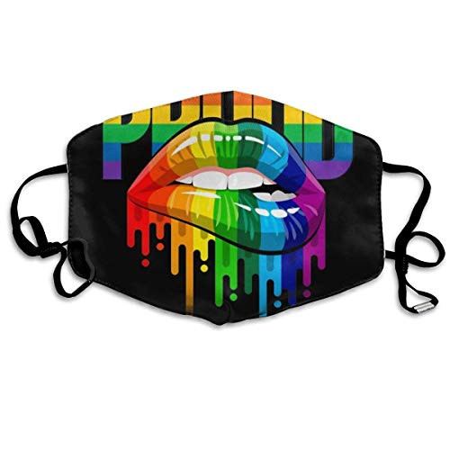 Breathable Anti Dust Mouth With Adjustable Earloop  Warm Windproof Reusable Washable Half Face LGBT Pride Lips Black
