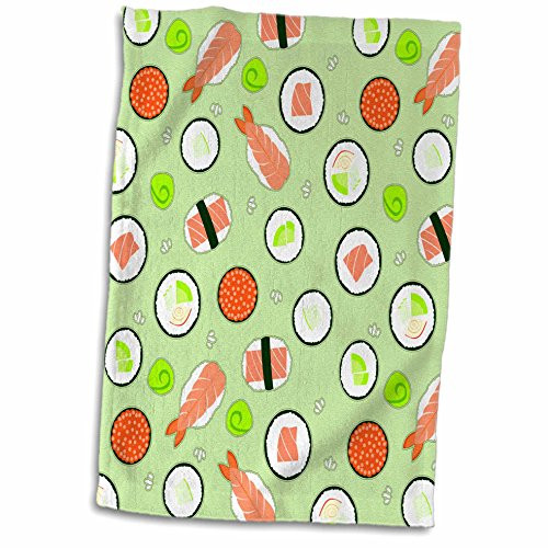 3dRose Nautical Ship Wheel on Chevron Waves Towel  15 x 22