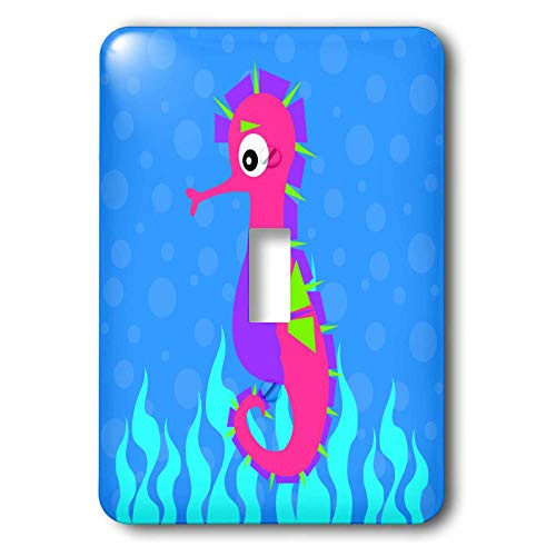 3dRose LLC lsp_10796_1 Cute Pink Seahorse and Blue Seaweed Single Toggle Switch 3dRose LLC lsp_10796_1 Cute Pink Seahorse and Blue Seaweed Single Toggle Switch