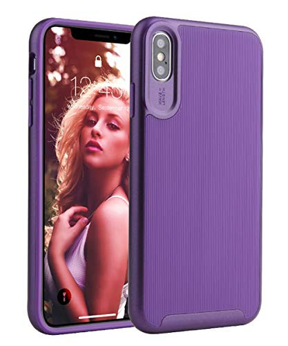 iPhone Xs Max Case 6.5 inch Spevert Hybrid Dual Layer Shock Absorption Scratch Proof Slim Protective Case Cover for iPhone Xs Max Case 6.5 inch 2018 - Purple Purple