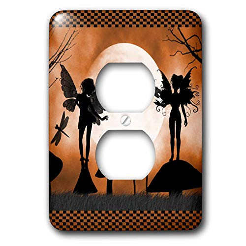 3dRose lsp_35667_6 Fairies And Dragonflies With An Moon 2 Plug Outlet Cover  Orange 3dRose lsp_35667_6 Fairies And Dragonflies With An Moon 2 Plug Outlet Cover  Orange