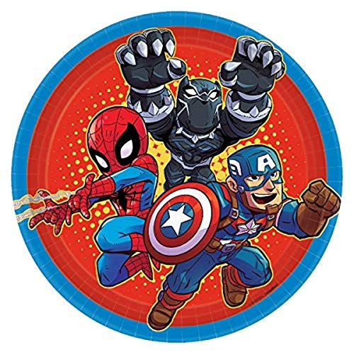 Amscan Marvel Super Hero Adventures Round Plates  7"  Multicolor