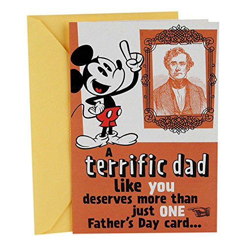 Hallmark Funny Father's Day Card for Dad  Mickey Mouse with Four Mini Cards Inside