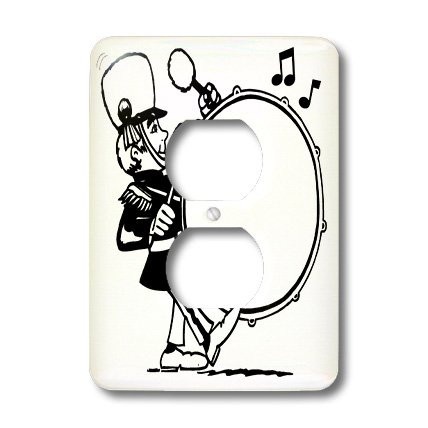 3dRose lsp_46619_6 Black N White Drummer With Drum Outlet Cover