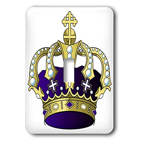 3dRose lsp_41671_1 Royal n Crown Single Toggle Switch  Purple Gold