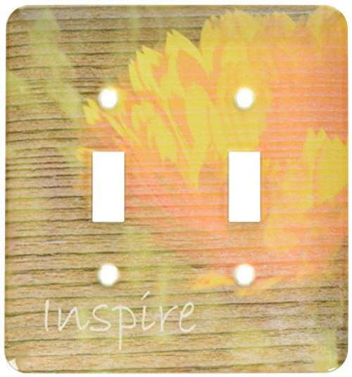 3dRose lsp_29445_2 Orange Flower Inspire Motivational Quotes Double Toggle Switch