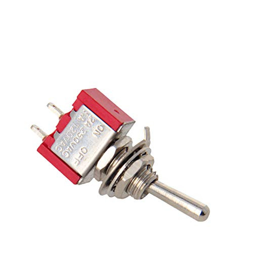 Fielect 3Pcs 120V 5A 250V 2A ON Off 2 Position 2 Terminals Latching Mini Toggle Switch Red