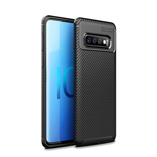 Cruzerlite Galaxy S10 Plus Case, Galaxy S10+ Case, Cruzerlite Carbon Fiber Texture Design Back Cover Ultra fit Anti-Scratch Shock Absorption Protective Cover for Samsung Galaxy S10 Plus (Black)