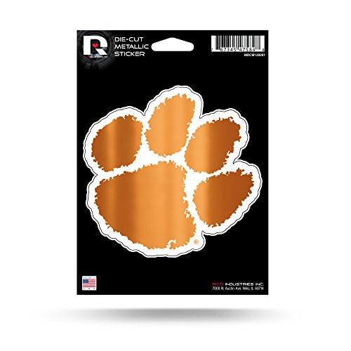 NCAA Rico Industries Die Cut Metallic Sticker  Clemson Tigers  5 x 7-inches