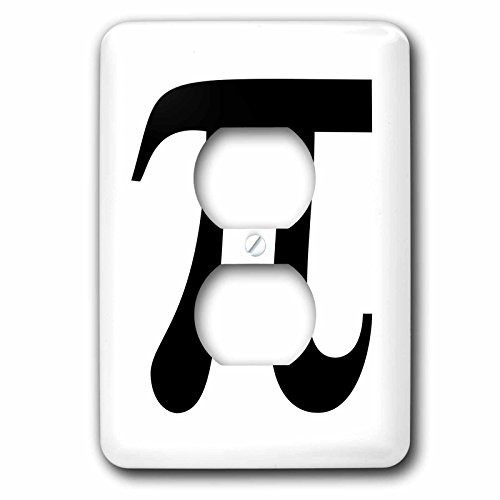 3dRose lsp_164891_6 Pi Symbol Math Sign. Mathematical Black And White Mathematics Number - 2 Plug Outlet Cover