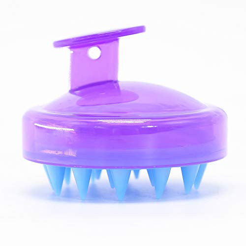 BTWTRY Purple Hair Scalp Massager Shampoo Brush Wet  and  Dry Manual Head Scalp Massage Brush Soft Silicone Care for The Scalp Exfoliate and Remove Dandruff Promote Hair Growth for Men and Women  Purple