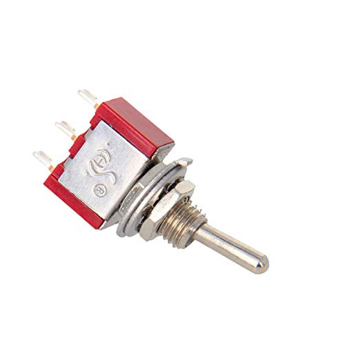Fielect 3Pcs 120V 5A 250V 2A ON Off ON 3 Position 3 Terminals Latching Mini Toggle Switch Red