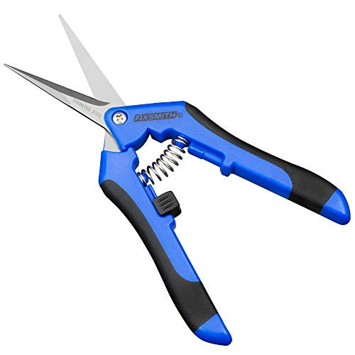 FIXSMITH Gardening Hand Pruner - 1 Pack Pruning Shear Snips with Straight Stainless Steel Precision Blades  Blue.