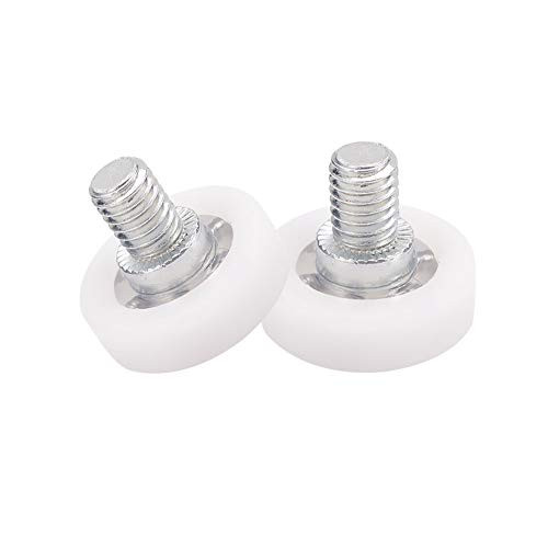 MroMax 2Pcs Roller Idler Bearing Pulley Sliding Conveyor Wheel Threaded Rod M67 White