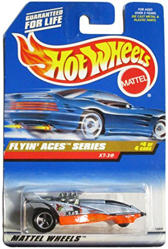 Mattel Hot Wheels 1998 1 64 Scale Flyin Aces Series Silver  and  Orange XT-3 Die Cast Car 4 4