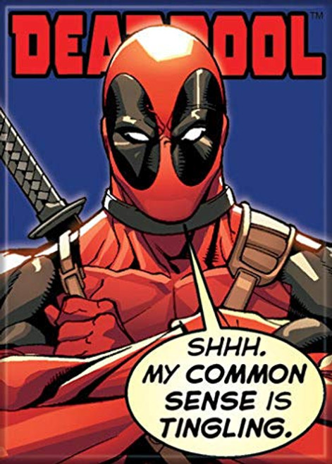 Ata-Boy Marvel Comics Deadpool 'Common Sense is Tingling' 2.5" x 3.5" Magnet for Refrigerators and Lockers