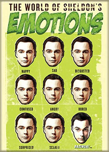 Ata-Boy The Big Bang Theory World of Sheldon's Emotions 2.5" x 3.5" Magnet for Refrigerators and Lockers
