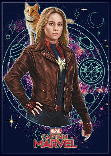 Ata-Boy Captain Marvel Movie Captain Marvel and Goose 2.5" x 3.5" Magnet for Refrigerators and Lockers