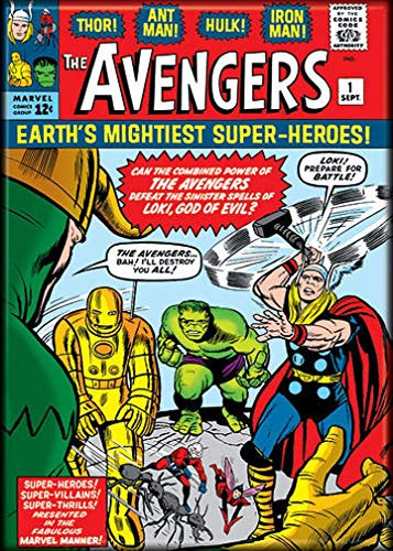 Ata-Boy Marvel Comics Avengers No. 1 2.5" x 3.5" Magnet for Refrigerators and Lockers
