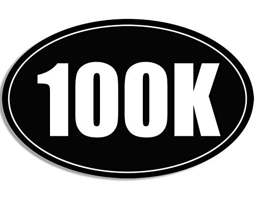 LPF USA Magnet Black Oval 100K Kilometer Magnetic Sticker  Run Running Ultra Marathon